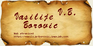 Vasilije Borović vizit kartica